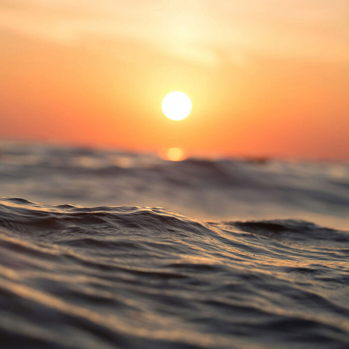 Un coucher de soleil depuis la mer